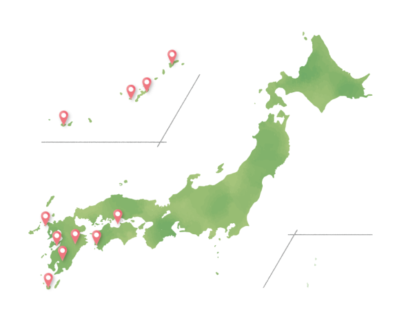 グループ3を示した日本列島の地図